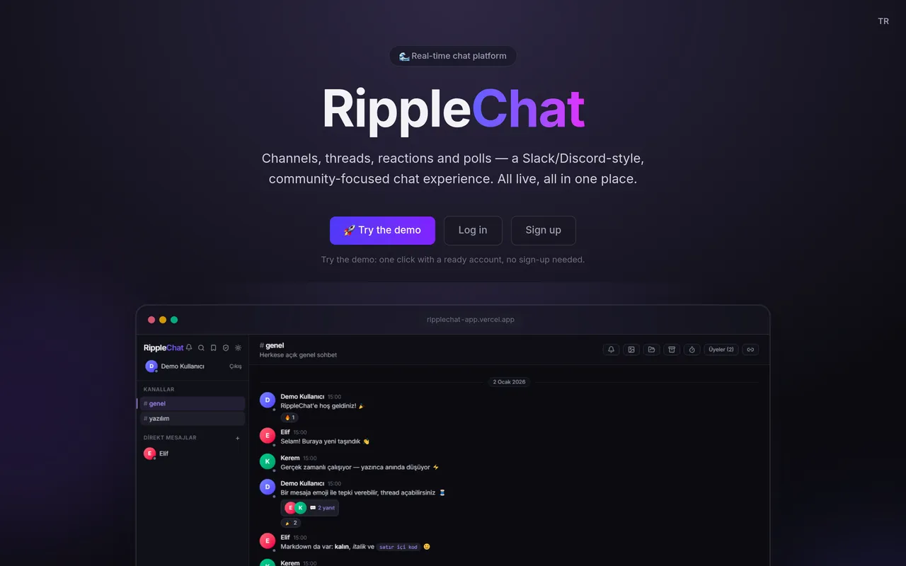 RippleChat — önizleme